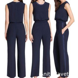 Vince Camuto Satin Crepe Jumpsuit Navy